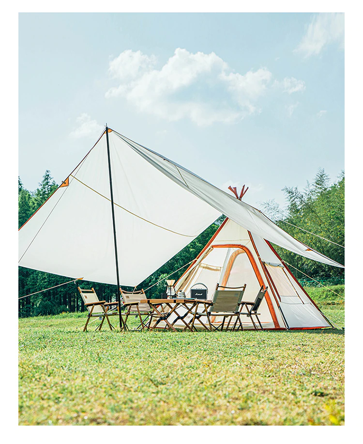 Cheap Goat Tents 4 Person Tent Pyramid Style Hand Made Camping Equipment Oxford Waterproof Material Free Accessories   